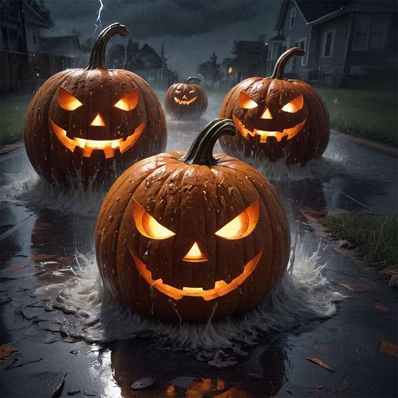 Halloween Men's Optical Illusion Pumpkin 3D T Shirt Short Sleeve T shirt 3D Print Crew Neck Shirt Exaggerated Designer Horror Party Street Holiday Red Orange Green Summer Spring All Seasons Clothing4