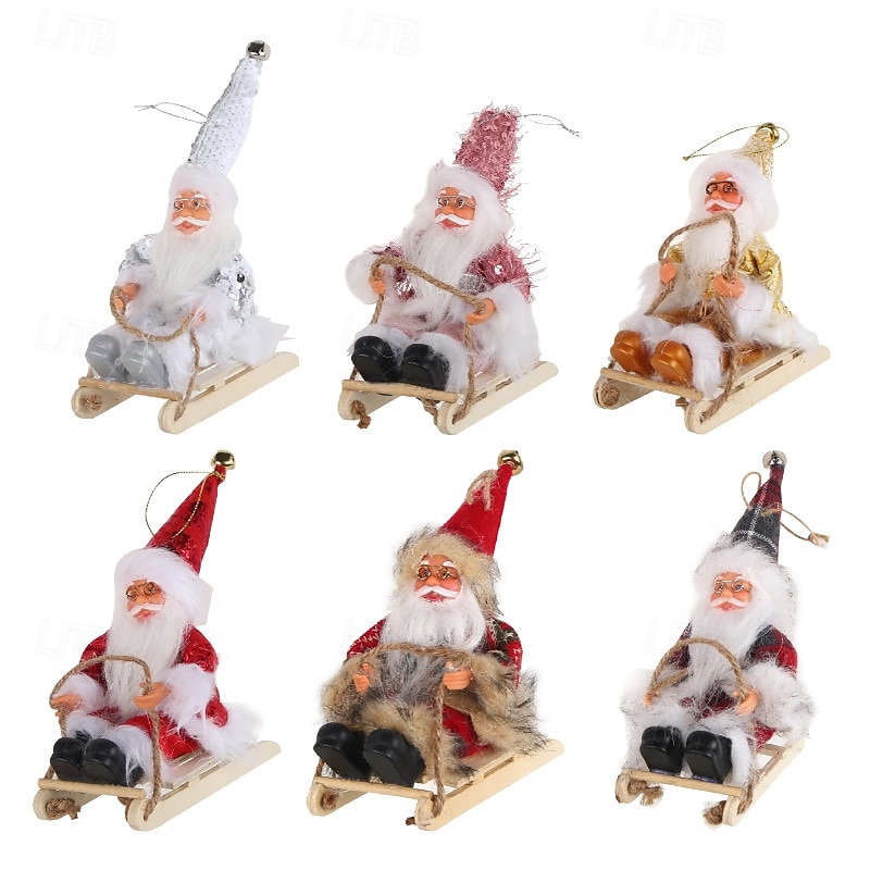 Christmas Soft Rubber Santa Doll Decoration Festive Holiday Sled Santa Figure Christmas Tree Hanging Ornament Perfect Seasonal Home Party Accessory3