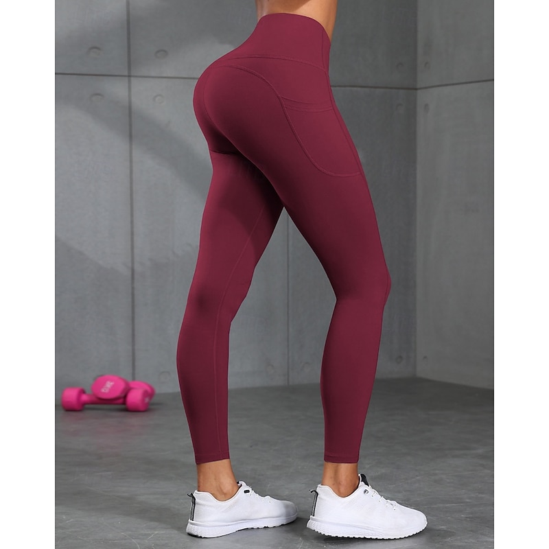 Women's Slacks Leggings Cozy Leggings Streetwear Casual Full Length Natural Plain Elastic Waist Comfortable Street Holiday Daily Wear Rust Pea-Green Black Army Green Fall Regular Fit3