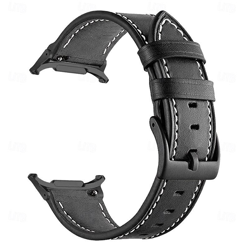 Watch Band for Samsung Galaxy Watch 8 40/44mm Watch 8 Classic 46mm PU Leather Replacement  Strap Adjustable Stainless Steel Buckle Leather Link Wristband3