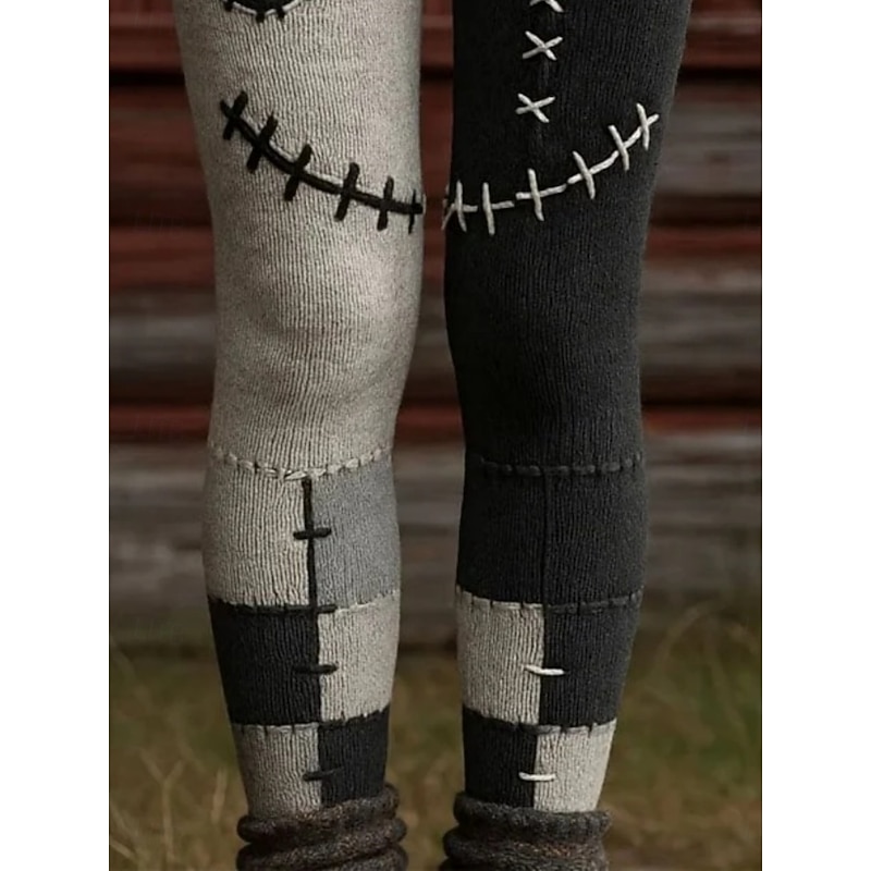 Women's Pants Trousers Leggings Cozy Leggings Streetwear Casual Full Length High WaistPantsHalloween Pumpkin Elastic Waist Print Breathability Comfortable Stretchy Vacation Street Daily Wear Black2