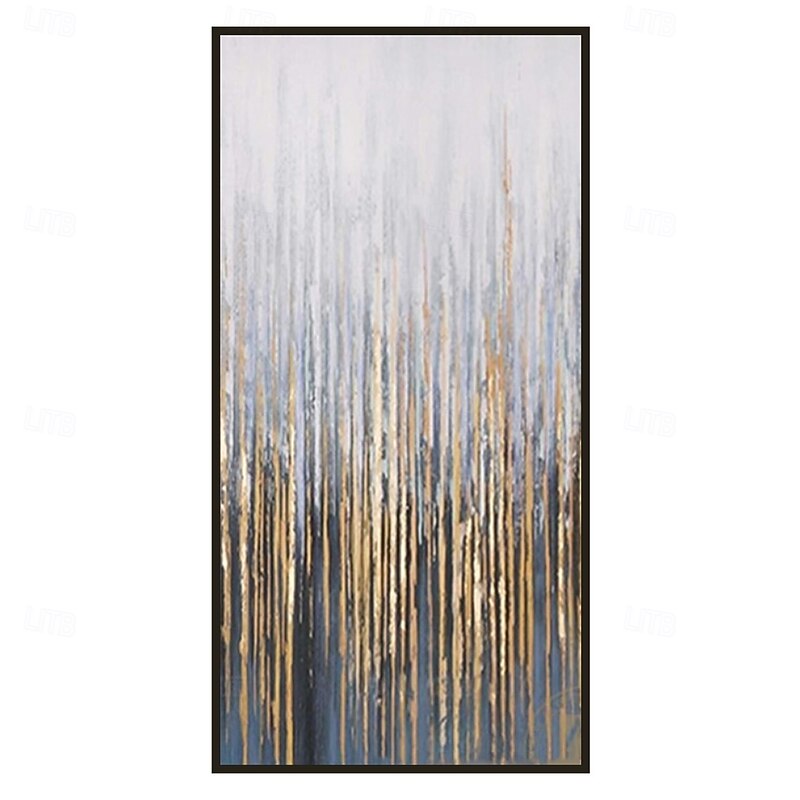 Hand Pained Huge Vertical Oil Painting On Canvas Abstract Art Modern Wall