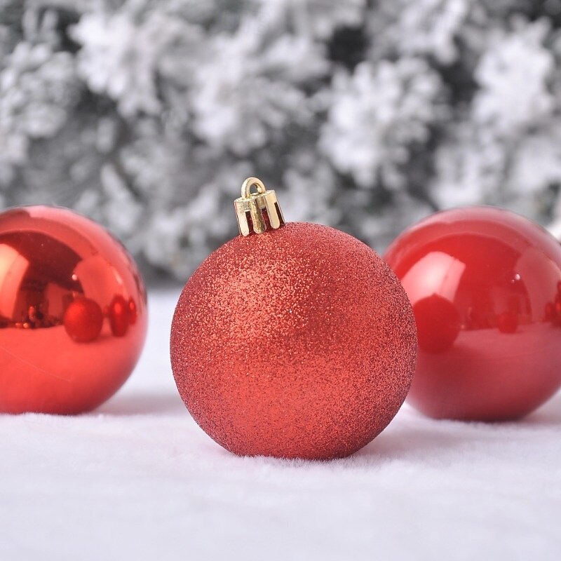 36pcs Christmas Baubles Ball Ornaments 3cm Xmas Decoration Plastic DIY Hanging Ornaments for Tree, Unique Shapes, Holiday Party Decor3