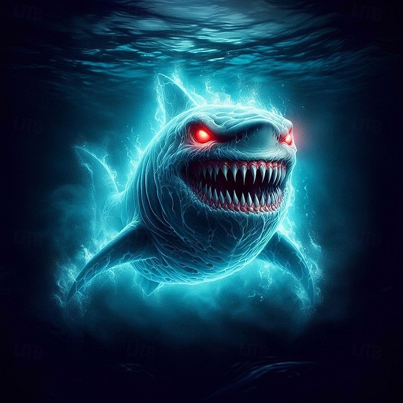 Halloween Men's Shark 3D Sweatshirt Punk Party Crew Neck Vacation Blue Green Crewneck 3D All Seasons Designer3