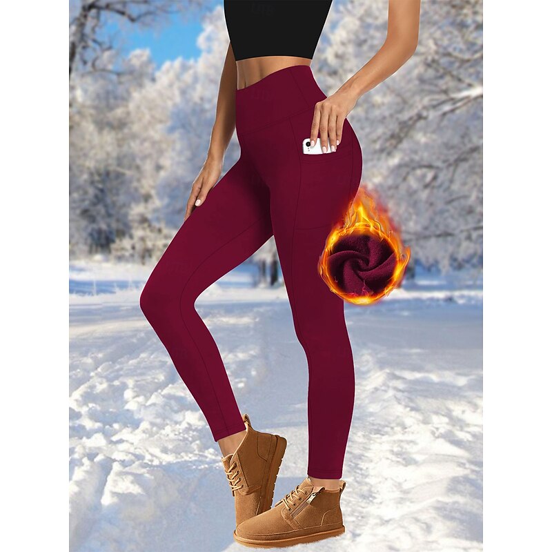 Women's Tights Leggings Anti Chafing Shorts Vacation Vintage Ethnic Style Full Length High Waist Solid Color Plain High Cut Comfort Breathable Stretchy Outdoor Vacation Street Black Blue Red Gray2