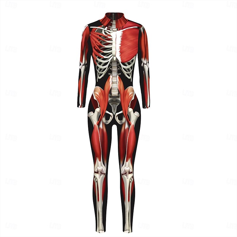 Patterned Zentai Suits Cosplay Costume Bodysuit Printing Carnival Costume Full Body Suit Men's Women's Boys' Sexy Costume Halloween 3D Skeleton Costume for Performance Party Masquerade Kid's Adults'4