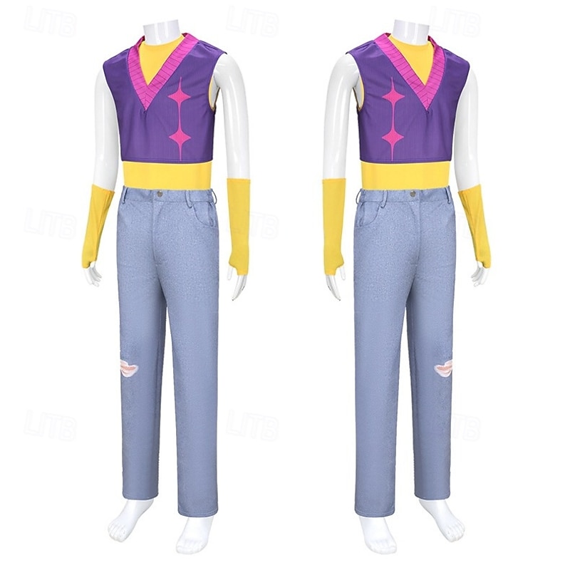Korean Idol Inspired Pop Star Mystery Costume Fancy Dress Virtual Idol Movie Cosplay for Men's Adults Halloween Carnival Performance Comic Con Anime Expo2