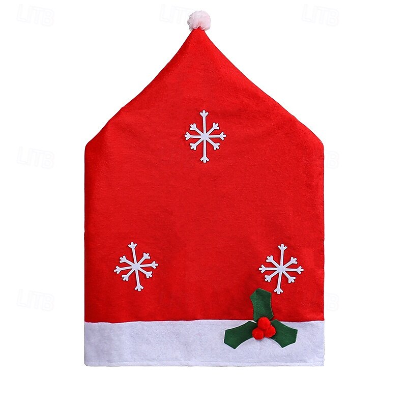 Christmas Chair Cover Nonwoven Fabric Snowflake Design for Hotel Restaurant Dining Table Chair Cap Holiday Decoration Festive Christmas Party Seating Accessory2