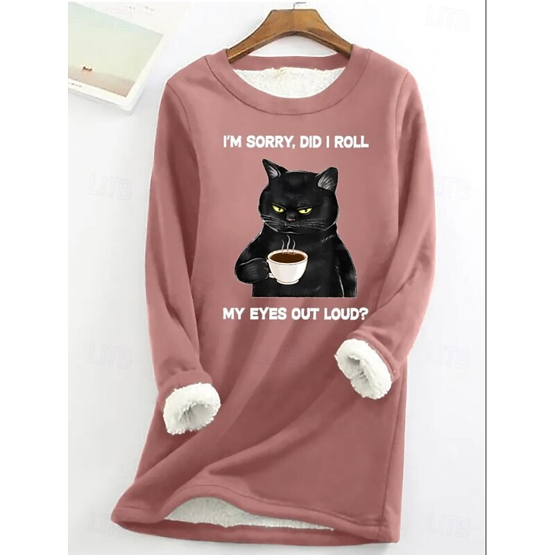Women's Pullover Sweatshirt Animal Letter Casual Comfrt Long Sleeve Crew Neck Round Neck Regular Tops Street Dailywear Casual Print Pink Red Blue Gray Fall Winter4