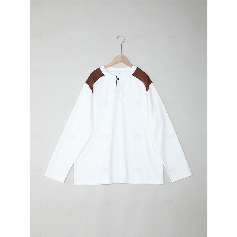 Men's Waffle Henley Shirt Tee Top Long Sleeve Henley Spring &  Fall All Seasons Color Block Fashion Designer Basic Plain Vacation Street Casual Black White Navy Blue Top Tee for Men3