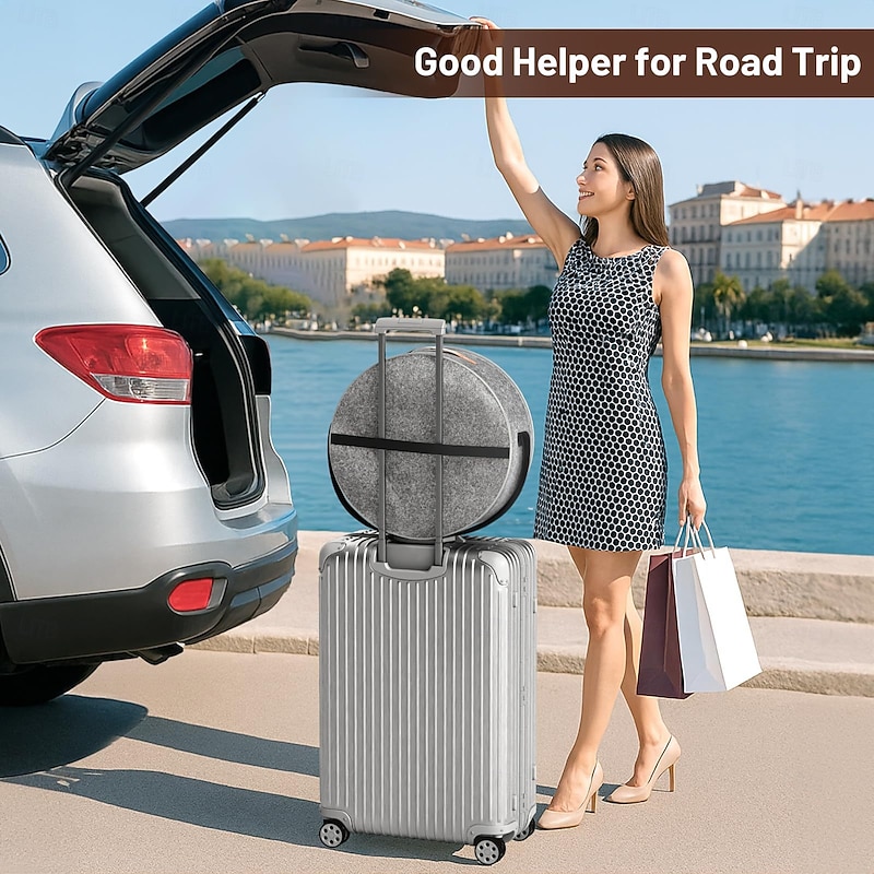 Foldable Felt Hat Storage Box Large Size with Lid and Handle – Round Travel Hat Organizer for Men and Women, Cowboy Hat Storage Bag, Clothes and Stuffed Animal Storage4