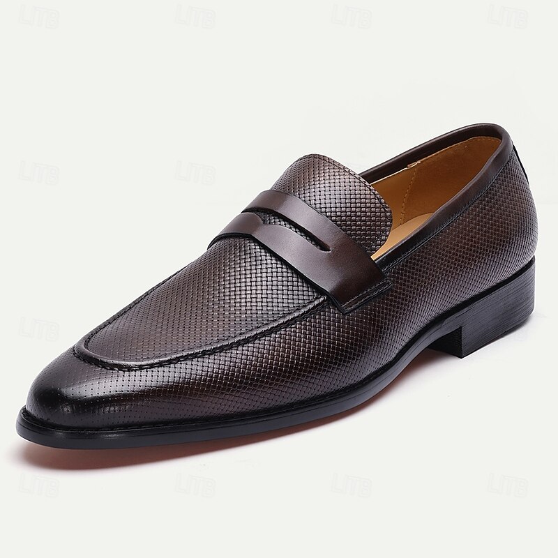 Men's Dress Shoes Dress Shoes Classic Loafers Walking Casual Leather Comfortable Slip Resistant Loafer Coffee2