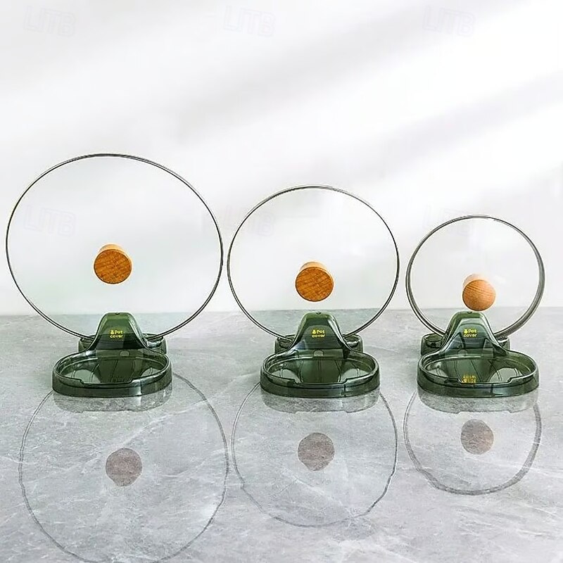 Multifunction Kitchen Spatula Rack Transparent Shell Design Pot Lid Holder Cutting Board Stand Spoon Rest Storage Organizer For Home Cooking Countertop Accessories3