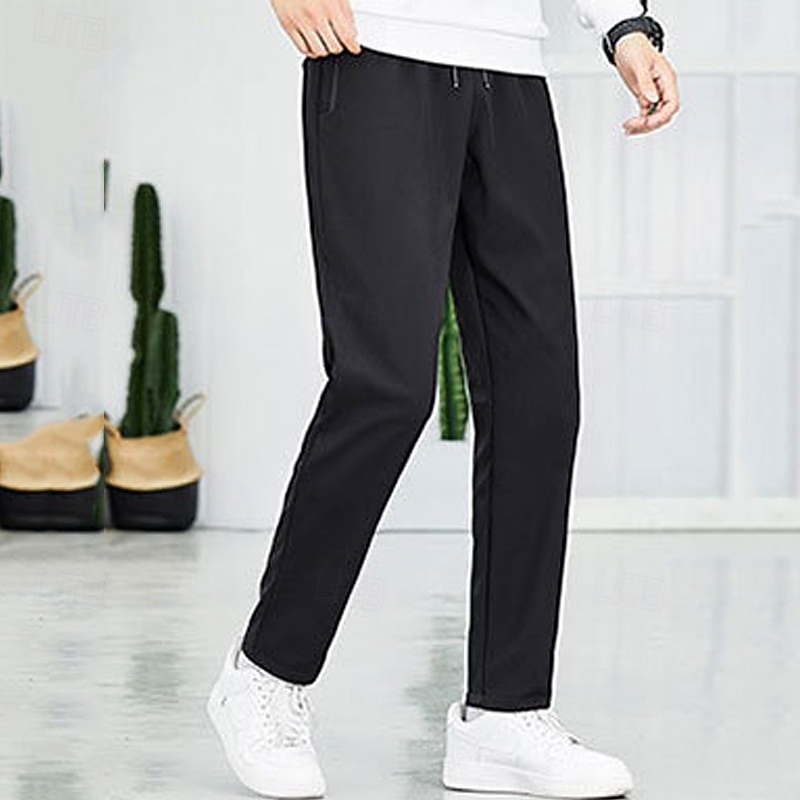 Women's Cargo Pants Sweatpants Slacks Casual Plus velvet Full Length Natural Plain Drawstring Thermal Warm Windproof Comfortable Street Holiday Daily Wear Black ash-colored Winter Regular Fit2