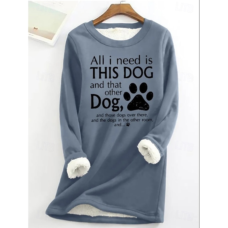 Women's Pullover Sweatshirt Letter Casual Comfrt Long Sleeve Crew Neck Regular Tops Street Dailywear Print Black Pink Red Blue Gray Fall Winter3