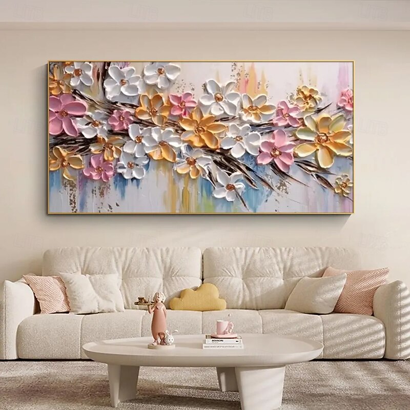 Mintura Handmade 3D Textured Flower Landscape Oil Paintings On Canvas Wall Art Decoration Modern Abstract Picture For Home Decor Rolled Frameless Unstretched Painting3