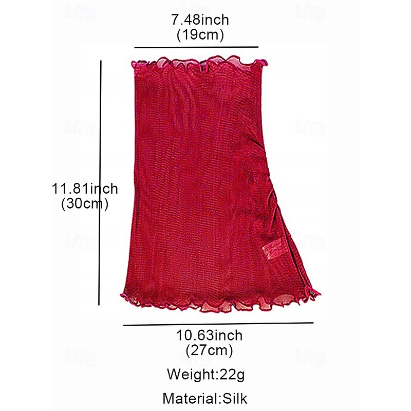 Women's Silk Sheer Neck Scarf –  Ruffle-Edge Tube Bandana Elegant Choker Wrap for Office, Travel, Parties & Evening Outfits3