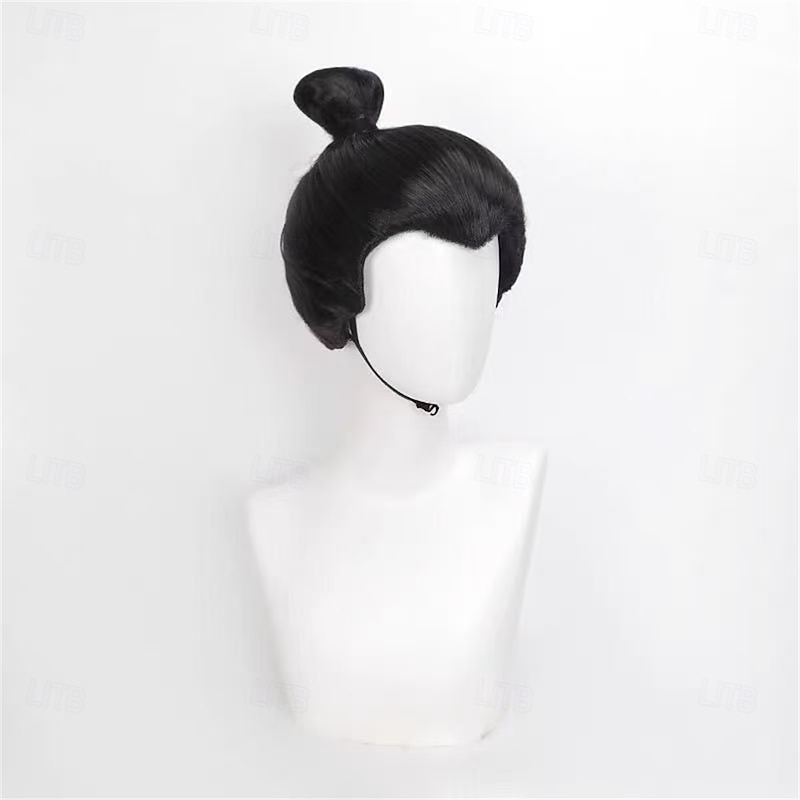 Ne Zha 2 Ne Zha's Father Li Jing Cosplay Wig One-Piece Beauty Tip Rose Net Ancient Style Buns Head2