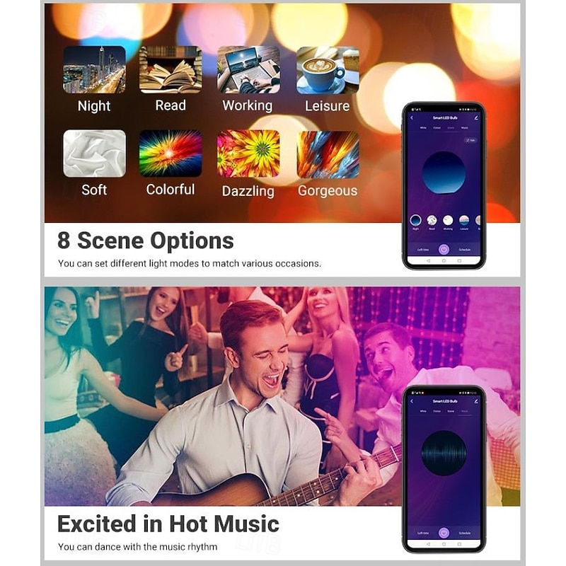 LED Ceiling Lights Recessed Lighting WIFI Bluetooth, Flush Mount Ceiling Light, Can Lights, RGB Color Changing, Dimmable, for Bedroom, Living Room, Kitchen Lighting Fixtures Ceiling3