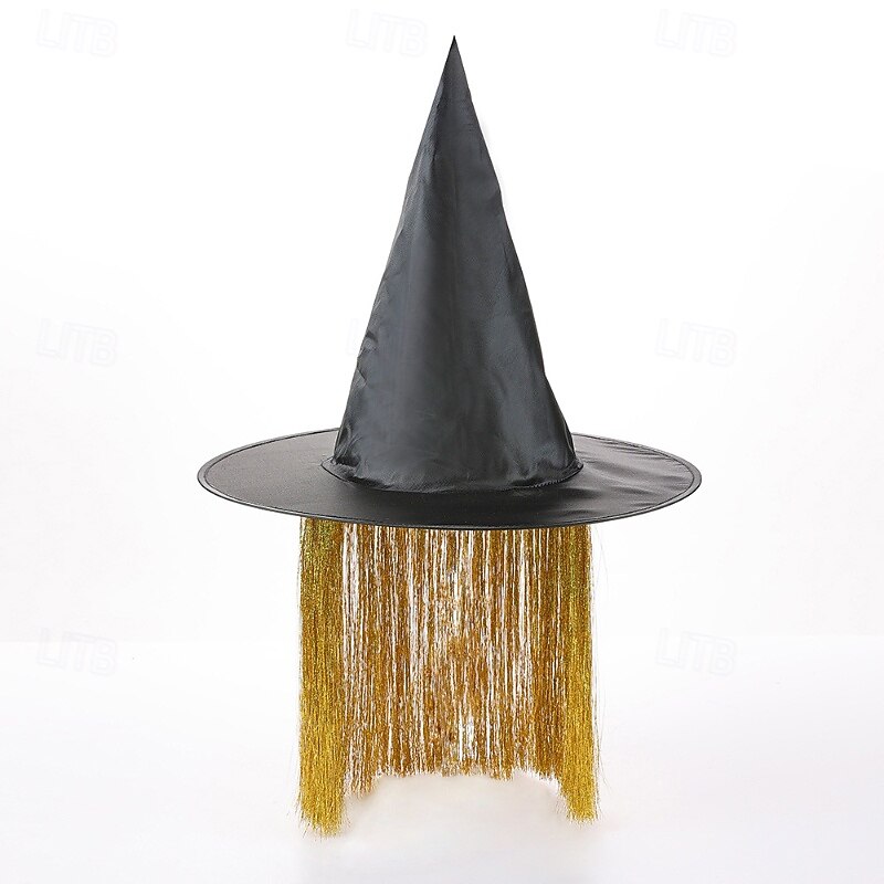 Kids Girls' Hats & Caps Sweet Halloween Daily Color Block Tassel Fringe Silver Black2