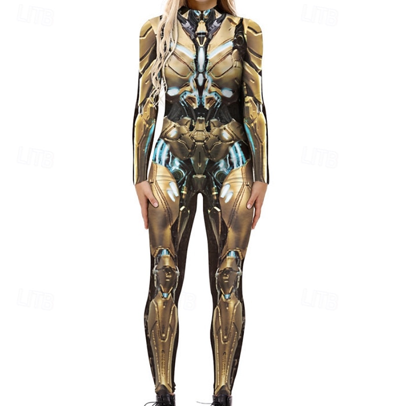 Family Halloween Jumpsuit Skull Halloween pattern Street Print Silver Black Red Long Sleeve Matching Outfits3