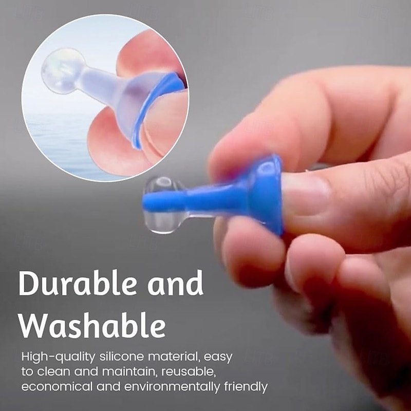 1 Pair Innovative Inflatable Earplugs Ultra-Comfy Reusable Noise-Reducing Earplugs Flexible Waterproof Silicone Hearing Protection for Deep Focus4
