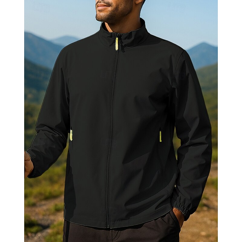 Men's Windbreaker Softshell Jacket Hiking Jacket Outdoor Waterproof Windproof Hiking Outfits Hiking Clothes Spring Autumn / Fall Top Camping / Hiking / Caving Running Black White Yellow4