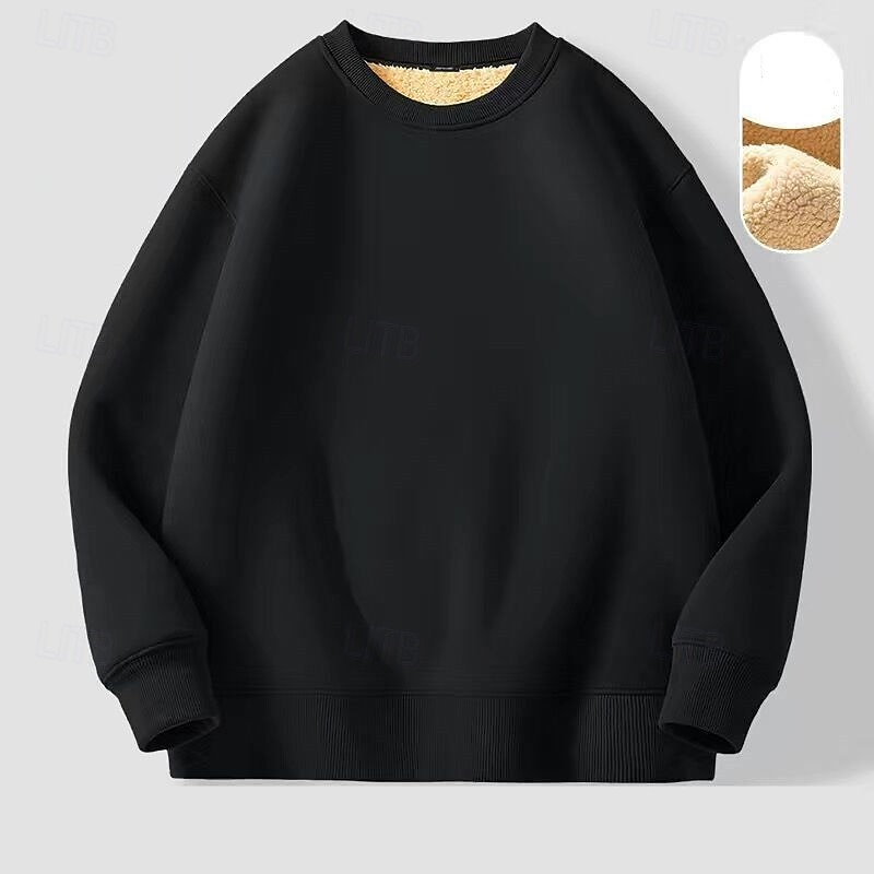 Men's Sweatshirt Fleece Sweatshirt Black Yellow Wine Royal Blue Blue Crew Neck Plain Patchwork Sports & Outdoor Daily Holiday Polyester Streetwear Basic Casual Fall Winter Clothing Apparel Hoodies3