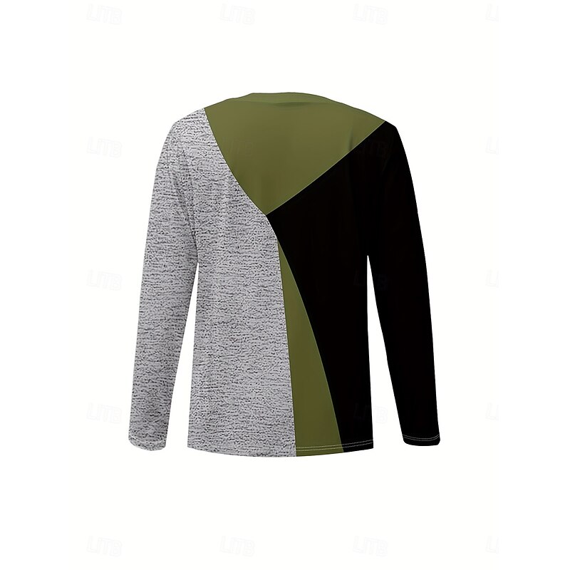 Women's T Shirt Graphic Geometric Color Block Vintage Stylish Classic Long Sleeve V Neck Regular Tops Daily Print Sage Green Spring Fall Winter3