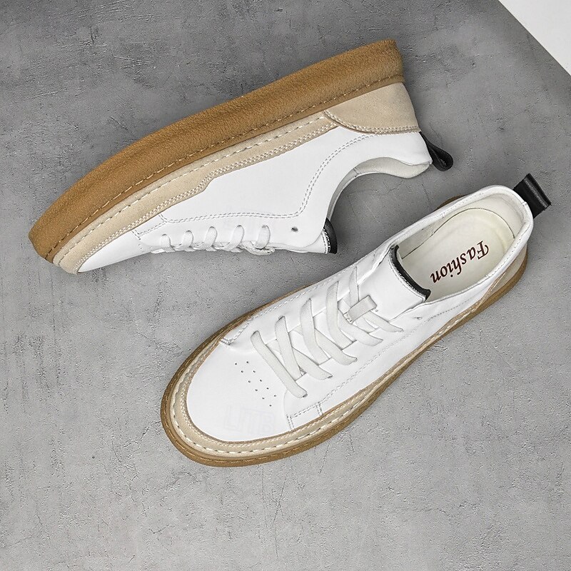 Men's White & Beige  Casual Sneakers - Retro - styled, Great for Fashion - Loving Guys in Outdoor & Leisure Activities3