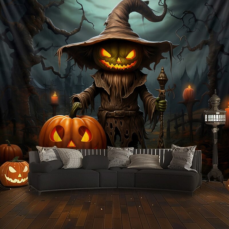 Halloween Tapestry Banners Blanket Pumpkin Scarecrow Fantasy Dark Punk Gothic Style Party Dorm Shooting Backgrounds Home Decor3