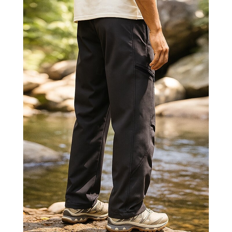 Men's Hiking Pants Trousers Hiking Rain Pants Waterproof pants Outdoor Regular Fit Waterproof Windproof Bottoms Pocket Black Coffee Camping / Hiking Running S M L XL XXL2
