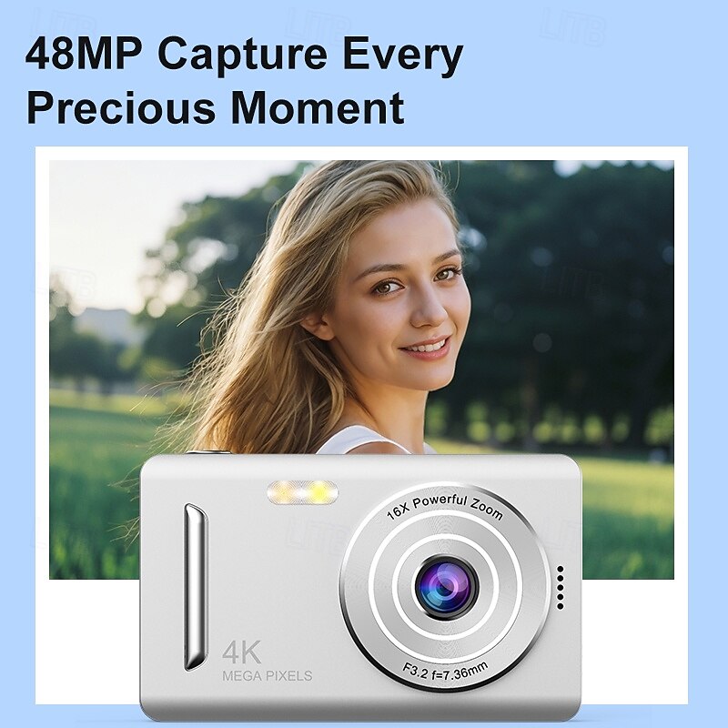 4K Digital Camera 48 Megapixels HD Photography Travel Selfie Camera 2.4 Inch Screen Anti Shake 16X Zoom Student Selfie Mini Camera2