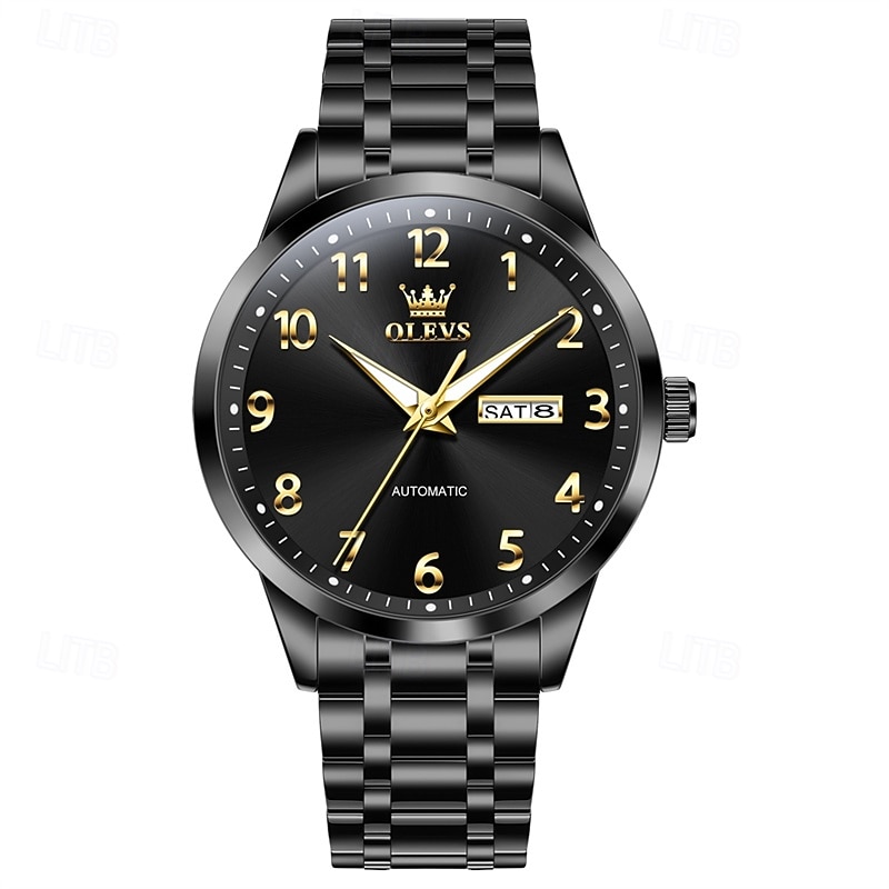The New Olevs Stainless Steel Men'S Business Watch With Luminous Calendar And Day Display Waterproof Multi-Functional Automatic Mechanical Watch Casual And Simple Digital Versatile Men'S Wristwatch3