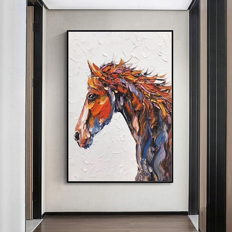 Oil Painting Hand Painted Vertical Animals Cartoon Modern Rolled Canvas (No Frame)