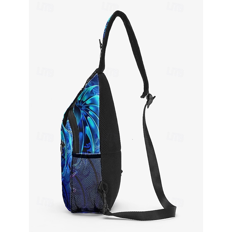 Men's Halloween Dragon Print Sling Bag By Ruth Thompson– Gothic Style Crossbody Shoulder Backpack with Large Capacity, Adjustable Strap, and Multiple Pockets for Festivals, Travel and Everyday Use4