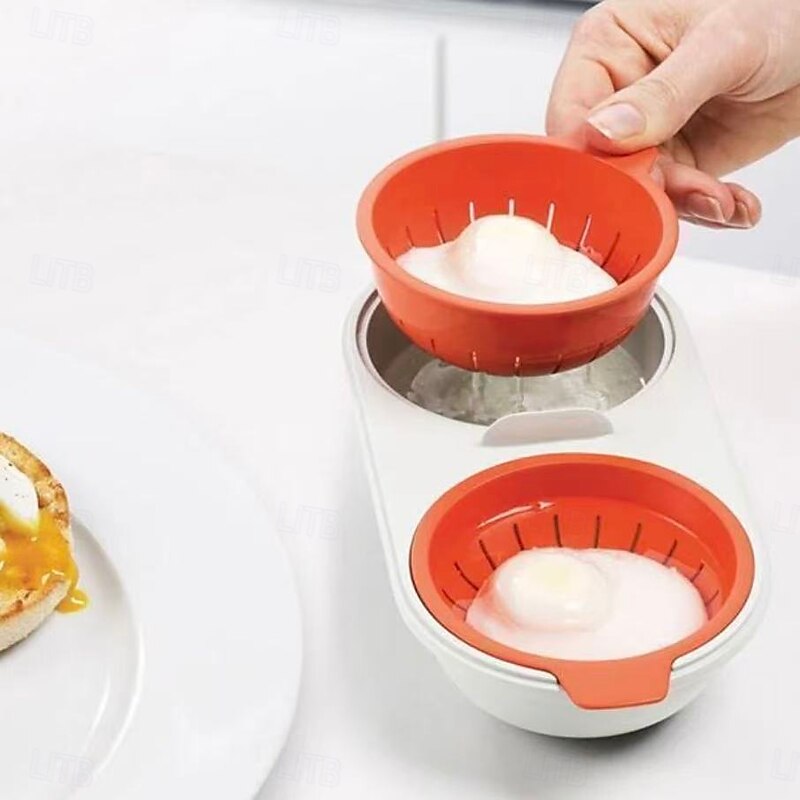 Portable Egg Cooker for Microwave, Cartoon Double-Eye Egg Steamer Bowl with Separator, Food-Grade Microwave Egg Cooking Tray3
