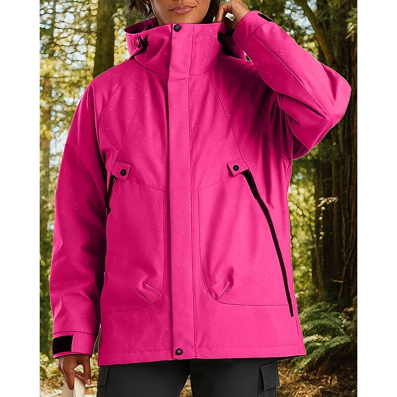 Women's Windbreaker Softshell Jacket Hiking Jacket Outdoor Waterproof Windproof Hiking Outfits Hiking Clothes Spring Autumn / Fall Top Camping / Hiking / Caving Running Light Yellow Black White3