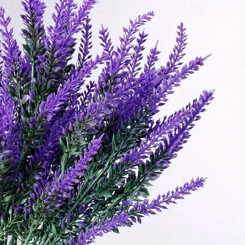 20 Bundles Artificial Lavender Flowers – Outdoor UV Resistant, Non-Fading Plastic Plants for Garden, Porch & Windowsill Decoration – Classic Purple3