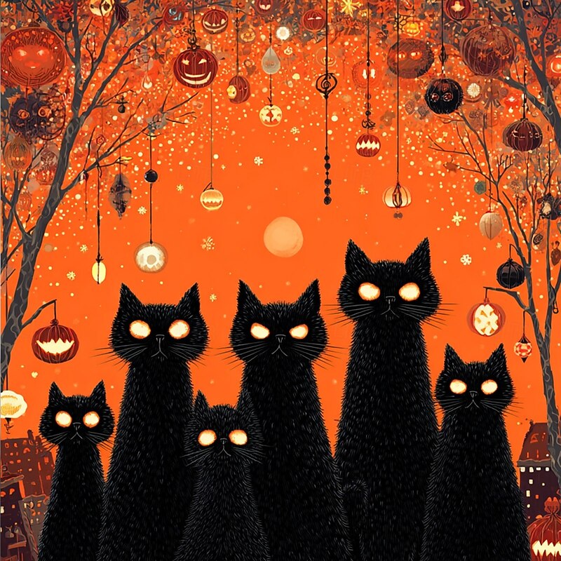 Halloween Men's Animal Cat Halloween Costumes Shirt Stand Collar Shirt Long Sleeve Dark Gothic Style Outdoor Holiday Spring Fall Mandarin Collar Band Collar Button-Down Linen Like Shirt Orange2