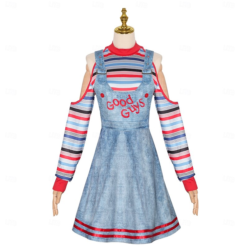 Chucky Scary Doll Halloween Dress Fancy Costume Horror Scary Costume Adults' Women's Halloween Carnival Performance Party Easy Halloween Costumes Dress Up
