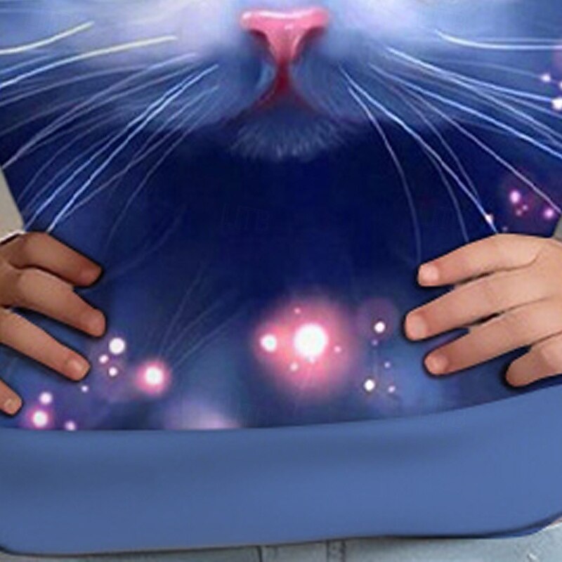 Girls' 3D Animal Cat Sweatshirt Long Sleeve Spring Fall Fashion Basic Kids 4-12 Years Crew Neck Outdoor Casual Daily Regular Fit3