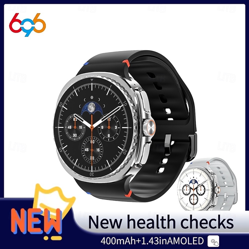 HC8 Smart Watch 1.43 inch Smartwatch Fitness Running Watch Bluetooth Pedometer Call Reminder Activity Tracker Compatible with Android iOS Women Men Long Standby Waterproof Media Control IP68 22mm2