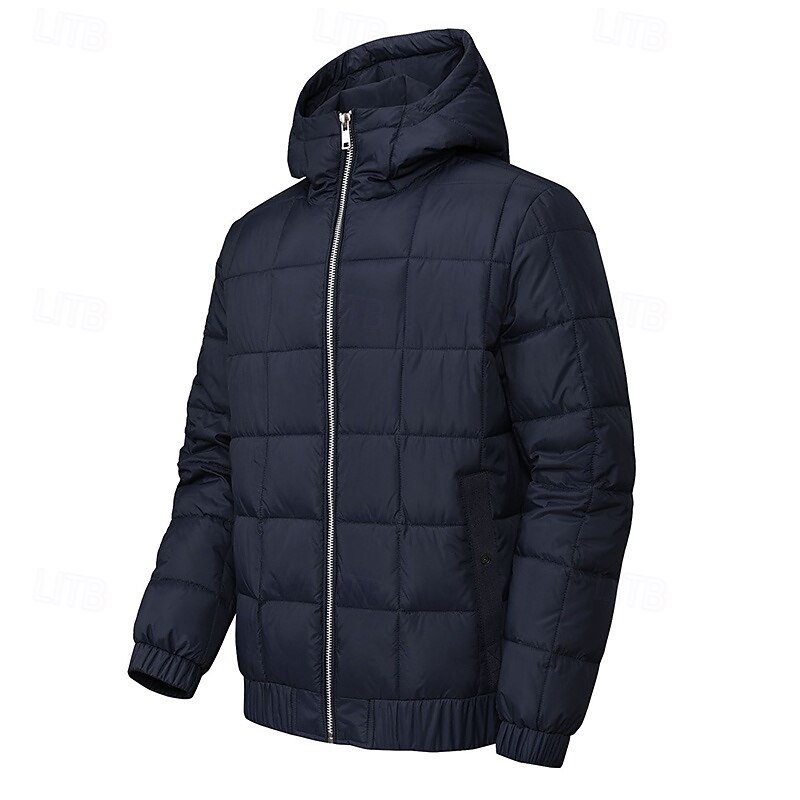 Men's Hiking Jacket Puffer Jacket Thermal Jacket Outdoor Thermal Waterproof Hiking Outfits Hiking Clothes Winter Autumn / Fall Top Camping / Hiking / Caving Running Solid Color Black Blue Green2