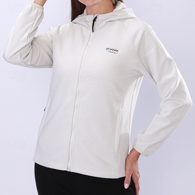 Women's Hiking Jacket Fleece Jacket Thermal Jacket Winter Outdoor Thermal Top Black White Pink Blue Dark Blue