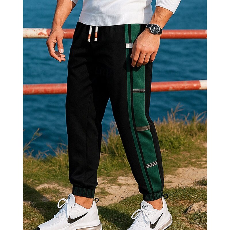 Men's Sport  Sweatpants Trackpants Drawstring High Waist Bottoms Athleisure Gym Workout Fall Cotton Breathable Workout Jogging Running Sportswear Activewear Solid Colored Black White3
