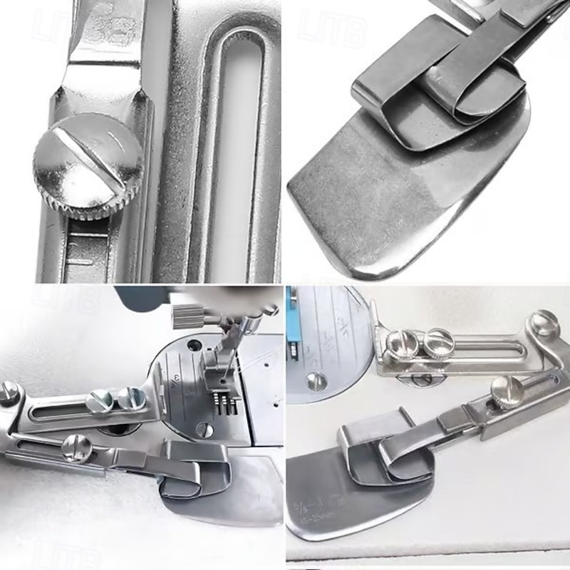 Adjustable Sewing Rolled Hemmer Foot 203, Shirt Hemmer Binder Presser Foot, Adjustable Width Rolled Hem Foot Attachment for Domestic Flat Sewing Machine3