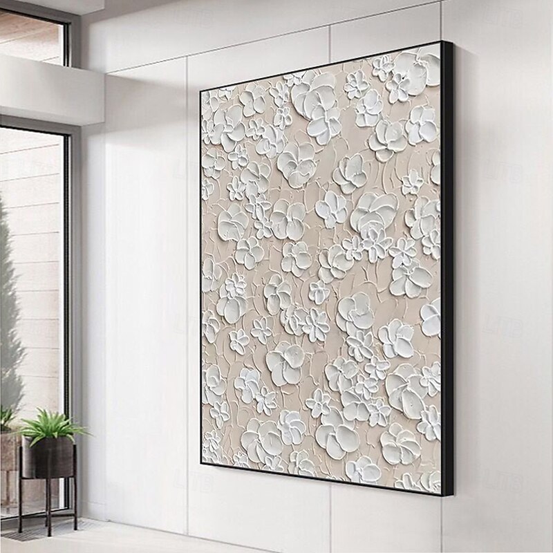 Mintura Handmade 3D Textured Flower Oil Paintings On Canvas Wall Art Decoration Modern Abstract Picture For Home Decor Rolled Frameless Unstretched Painting2