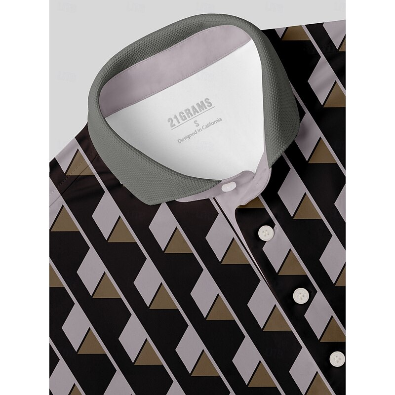 Men's Golf Polo Shirt Black Short Sleeve Top Golf Attire Clothes Outfits Wear Apparel3