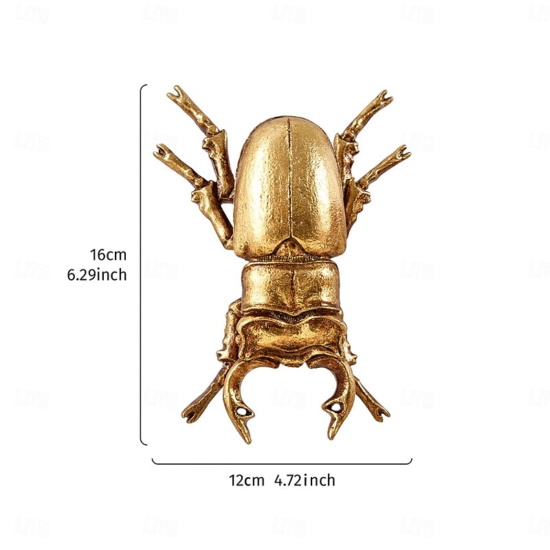 Gold Resin Stag Beetle Wall Decor – Handcrafted Insect Collector's Hanging Ornament for Home, Party & Insect Exhibits3